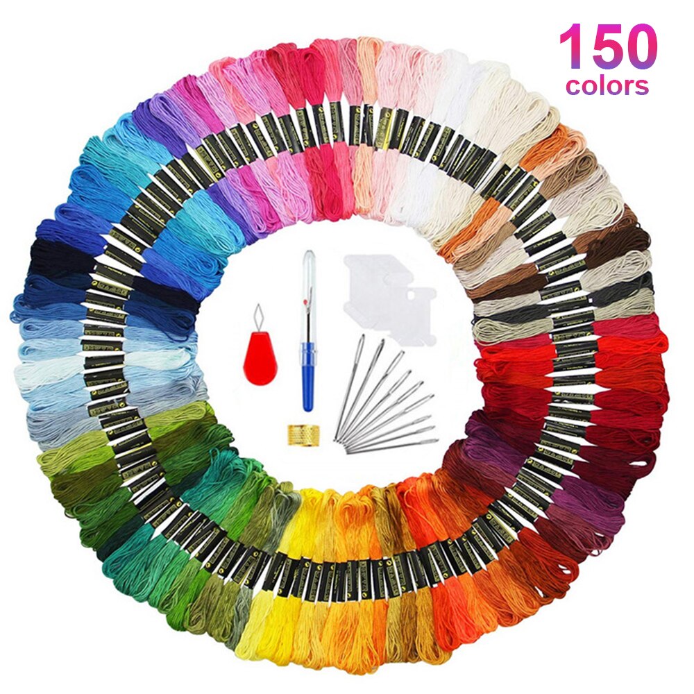 Borduurwerk Naaigaren 150 Kleuren Borduurgaren Kruissteek Kit Regenboog Borduren Diy Threads Ambachten Katoen Naaien Set: 150colors