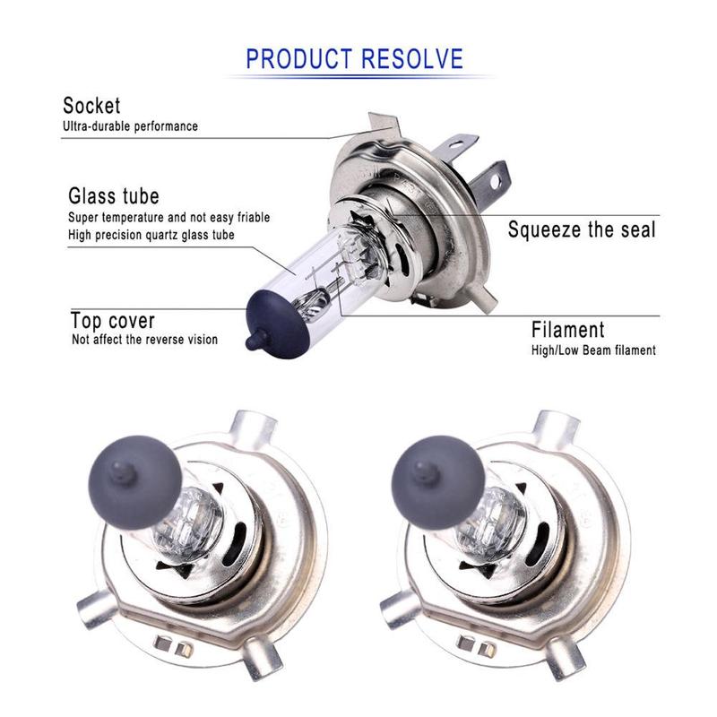 1pcs H4 12V 55w 100w Automotive Halogen Lamp 4300K Bulb Light Amber-White Car Fog S6Q4