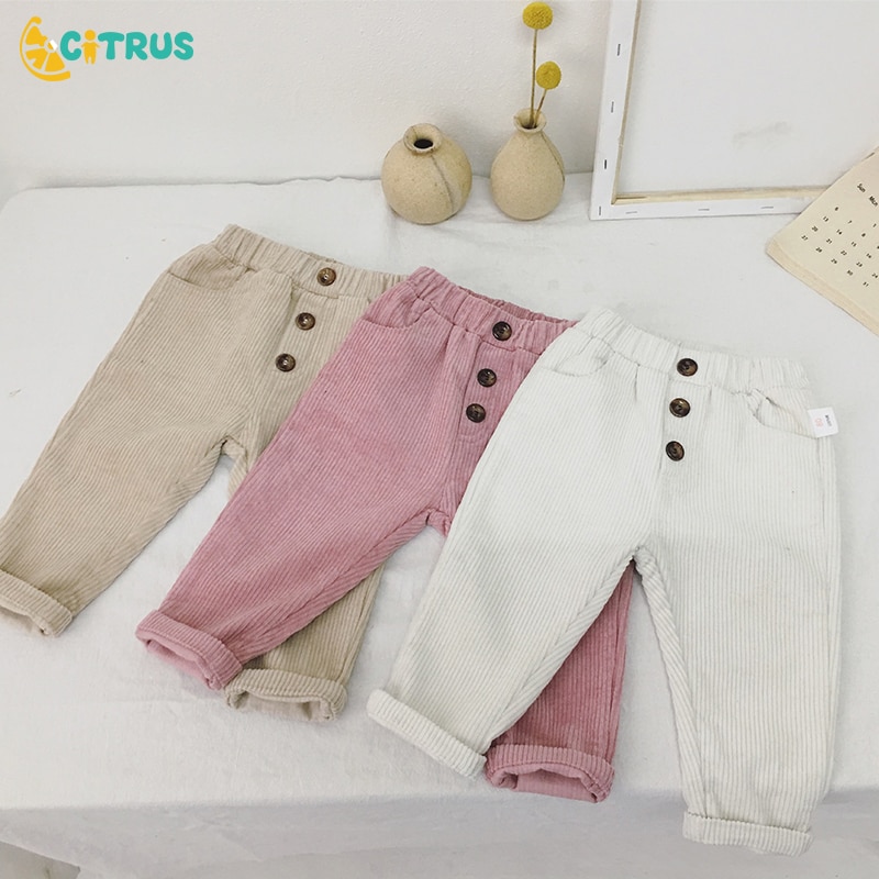 CITRUS Children Pants Corduroy Kids Spring Autumn Clothes Girls Trousers For Baby Boys Pants Toddler Pants Ribbed Boy Pants