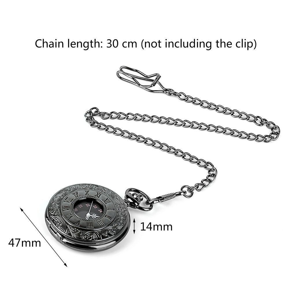 Quartz Steampunk Pocket Watch Vintage Roman Number Men Women Fob Watch With Sweater Necklace Chain