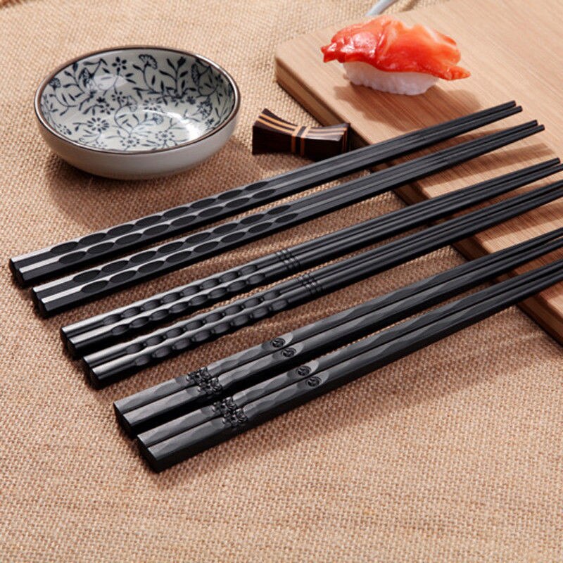 1 par kina japansk korea ätpinnar legering halkfria sushi chop pinnar set kinesiska