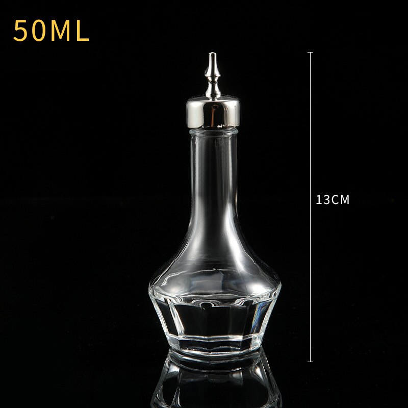 Bitters-botella de vidrio para cóctel, herramientas para barman, 30ml/50ml: Silver cover 50ml