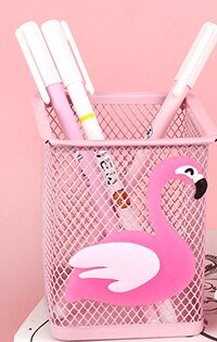 Vase à crayons rose licorne Cactus flamant rose Pot à crayons carré maquillage porte-pinceau papeterie fournitures de bureau: Flamingo1