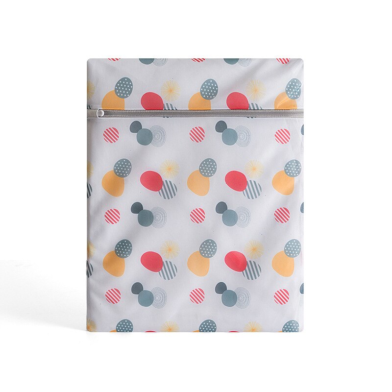 Printing Zip Mesh Laundry Bag Polyester Washing Net Bag For Underwear Sock Washing Machine Pouch Clothes Bra Bags: 03 40x50cm