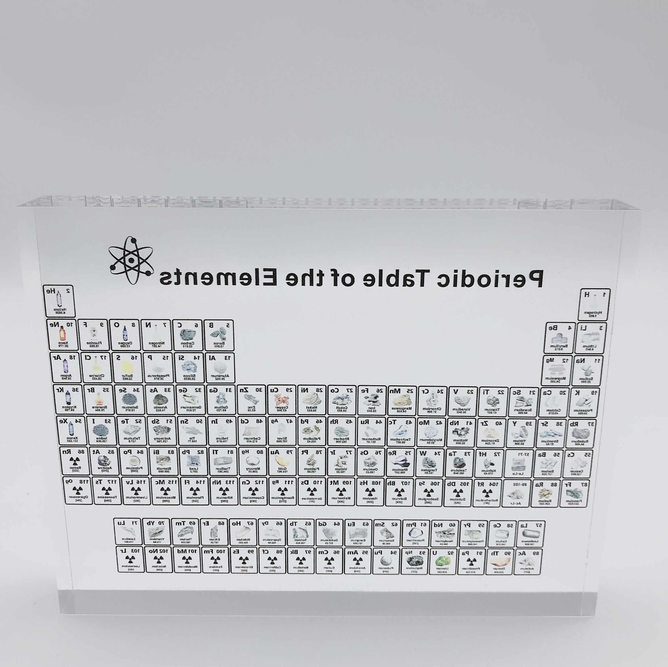 Uden elementer akryl periodisk tabel display børn undervisningsværktøj fødselsdag kemisk element ramme dekoration håndværk