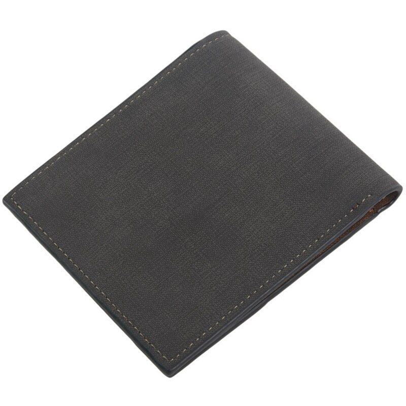 Deabolar merk 2 stuks portemonnee portemonnees slanke heren retro portemonnees heren dunne portemonnees, zwart & grijs