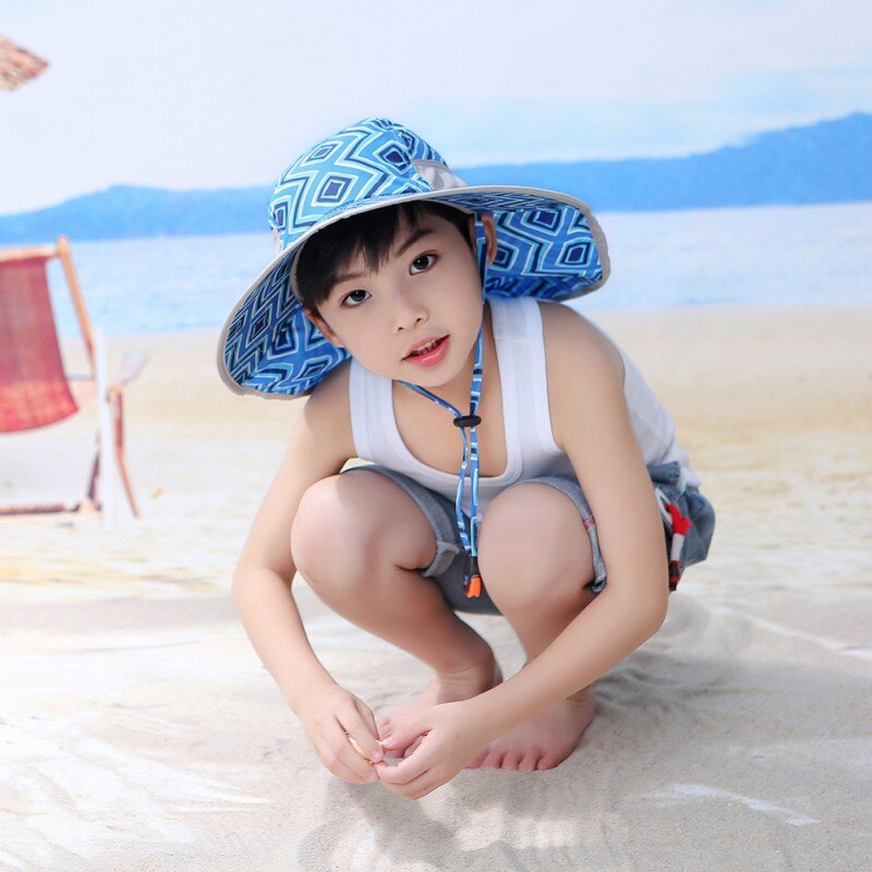 Kids UPF 50+ Bucket Sun Hat UV Sun Protection Hats Children Summer Play Hat with Neck Flap
