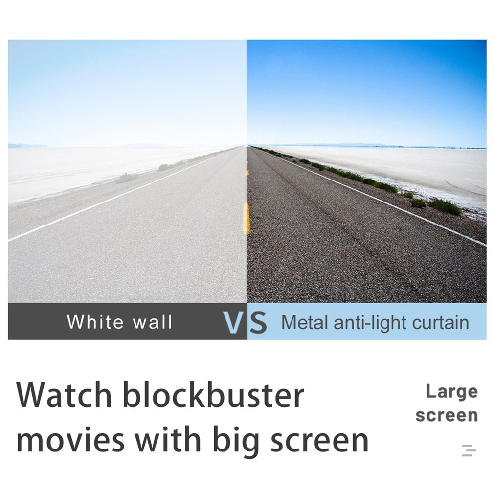 Metal Anti Light Curtain 110 120 Inches HD Projection Screen Foldable Portable Movie Screen Portable Projector Giant Screen