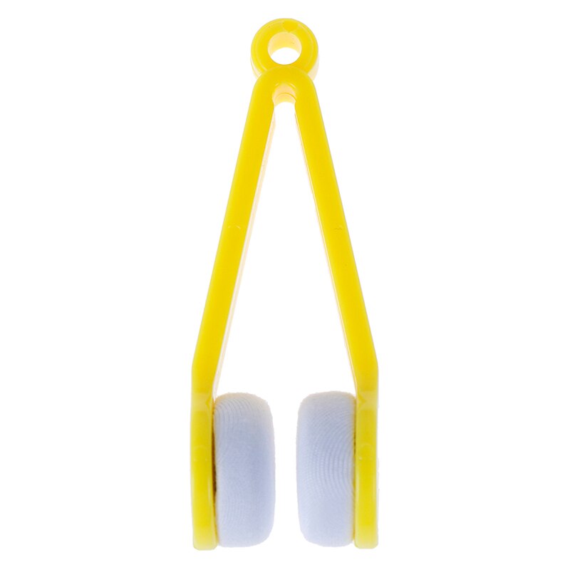 Neue 1pc Sonne Glas-brille Pinsel Reinigung Werkzeug Mikrofaser Brille Reiniger Pinsel Reinigung Werkzeug: Gelb