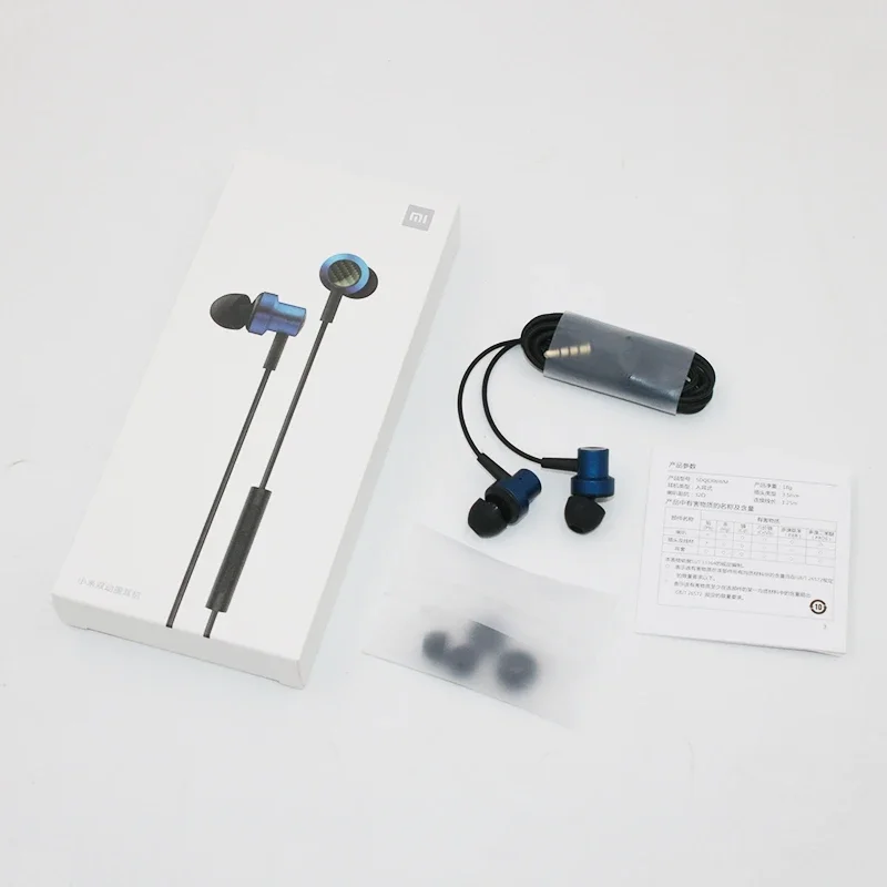 Original Xiaomi Dual dynamisch Treiber in-Ohr-Kopfhörer passiv Geräuschunterdrückung Magnetische Ohrhörer Unübertroffenes hoch-Definition-Audio-: Blau