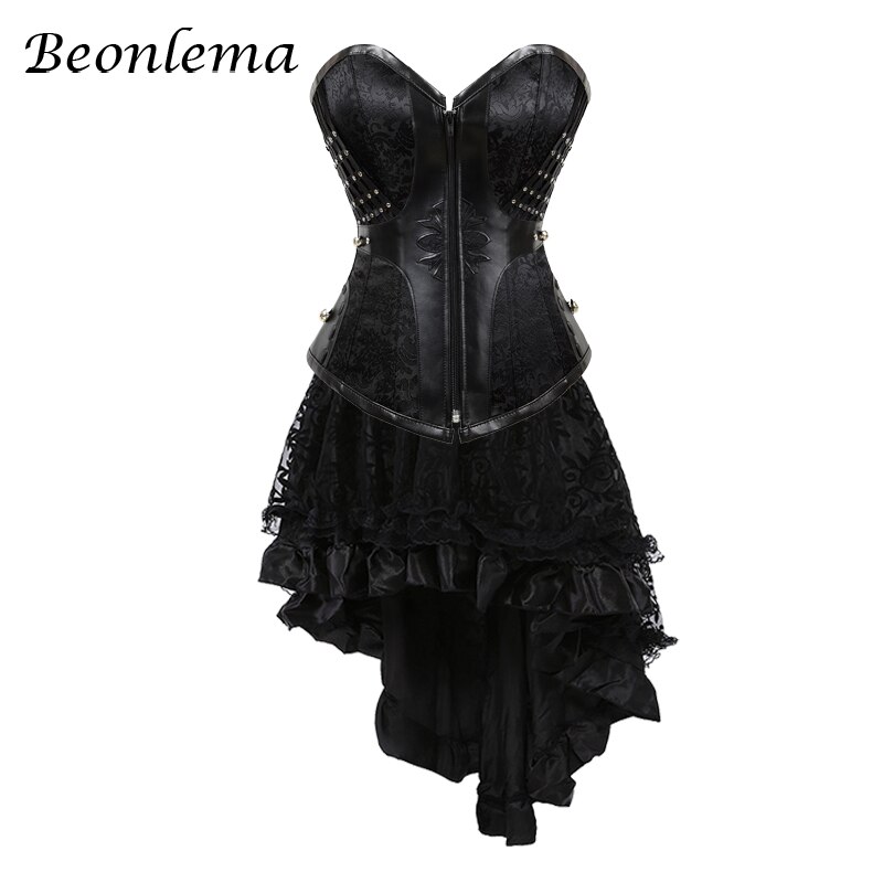 Beonlema – ensemble robe Corset Steampunk rouge, Sexy, bustier gothique noir, jupe Tutu pour adultes, vêtements burlesques Punk