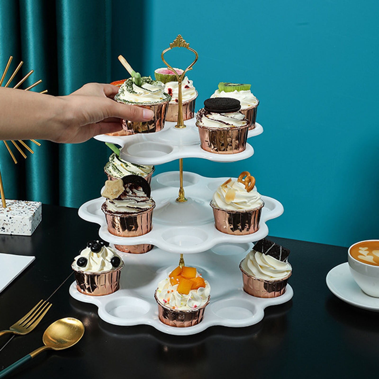 3 Tier Detachable Cake Stand European Style Table Tray Fruits Holder Catering Parties Supplies