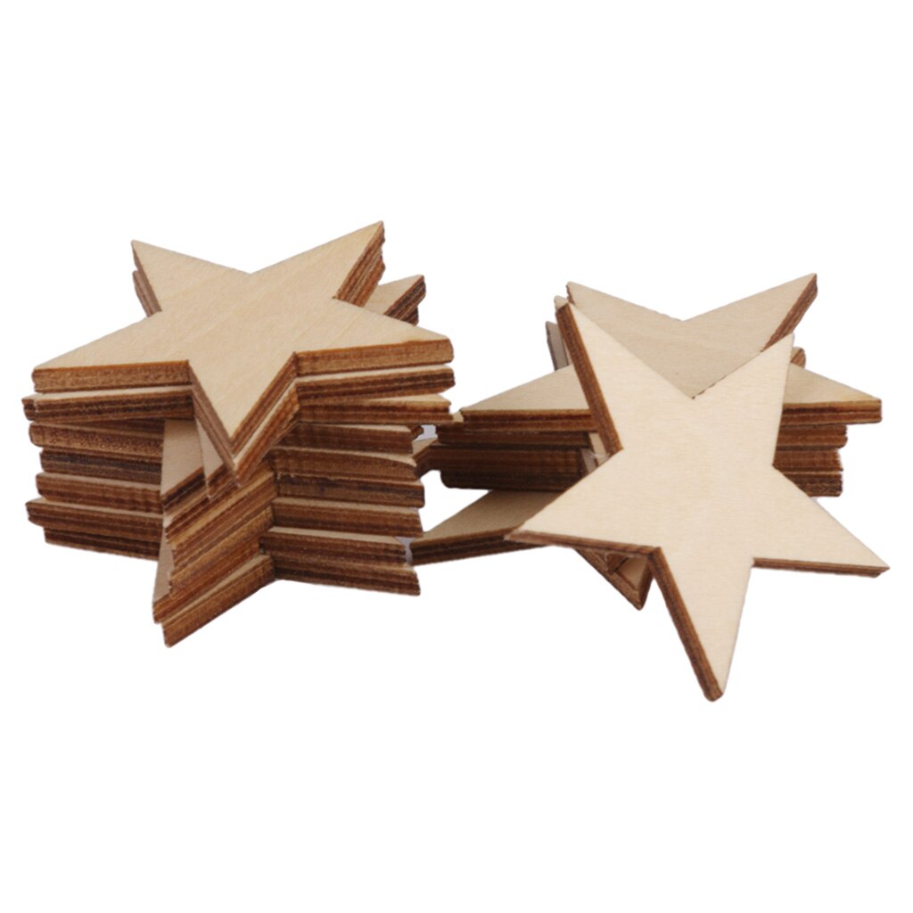 Wood Stars Wooden Crafts Star Cardmaking Scrapbooking Embellishments For Art and Craft Projects
