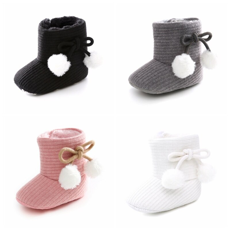 Yeni sonbahar yenidoğan bebek ayakkabıları bebek kız erkek ayakkabı Polka Dot örgü botları rahat kaymaz yumuşak tabanlı yürüyüş ayakkabısı