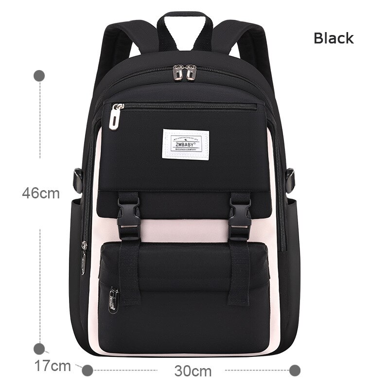Mode Schooltassen Voor Meisjes Waterdichte Grote Schooltas Kinderen Rugzak Boek Bag Kids School Rugzak Mochila Escolar Coreana: black