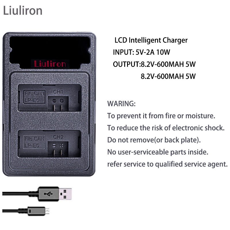 2x batterie LP-E5 LP E5 LPE5 batterie pour Canon EOS 450D 500D 1000D KISS X2 X3 F rebelle XS XSi T1i accessoires pour appareil photo