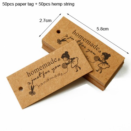 50 Stuks Vintage Kraftpapier Tag Hang Tags Wedding Birthday Party Candy Dozen Prijs Label Naaien Kleding Kledingstuk Tags: Girl