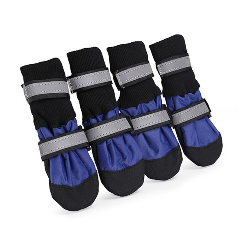 Winter warm Hohe Stiefel für Mittel groß Hunde Anti Unterhose Große Hund Schuhe Schäfer Rottweiler Mascotas Produkte cachorro acessorios: Blau / L