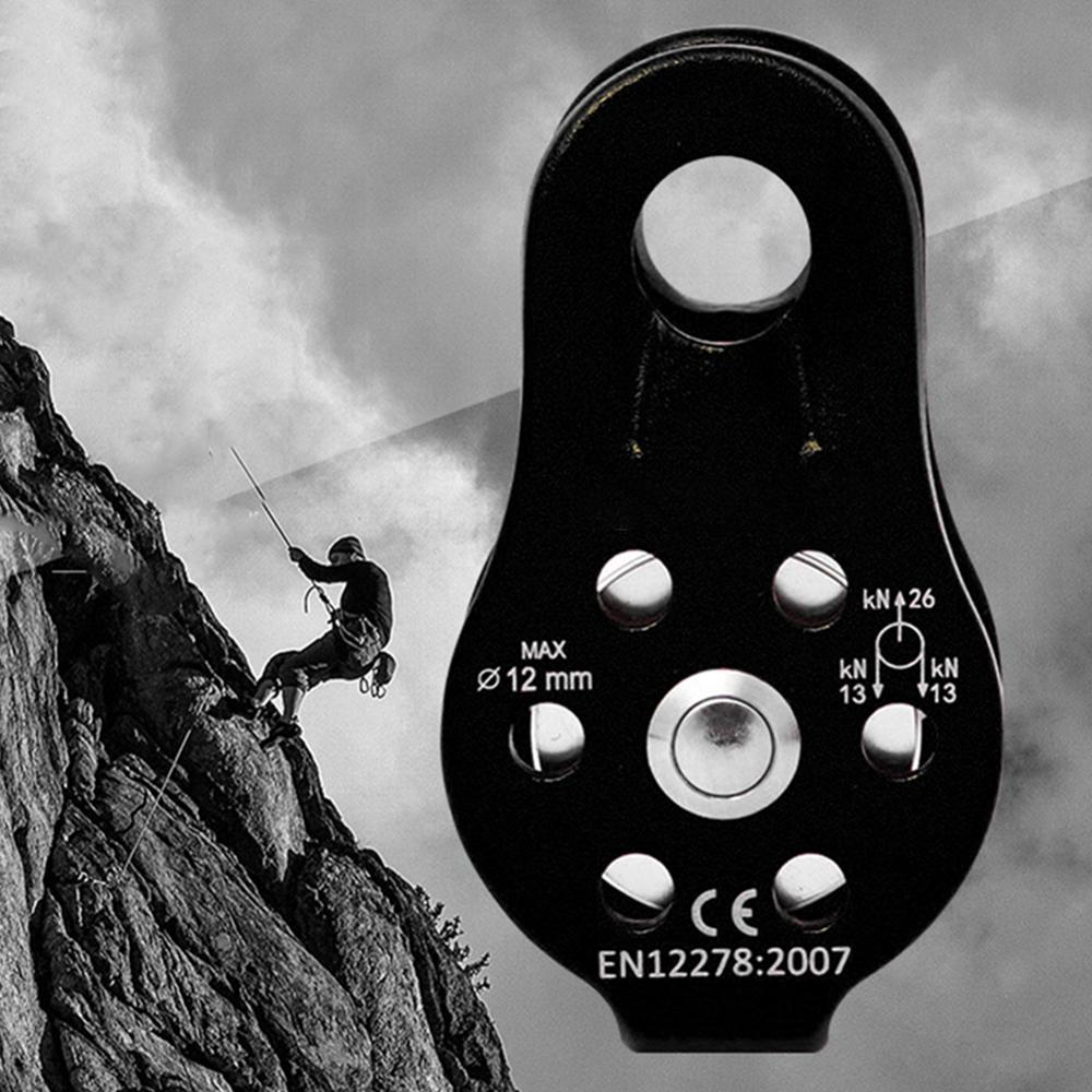 Aluminum Alloy Single Rope Outdoor Mountaineering Climbing Cave Pulley Fixed Single Pulley Crossing Rescue Cave Hoisting Pulley