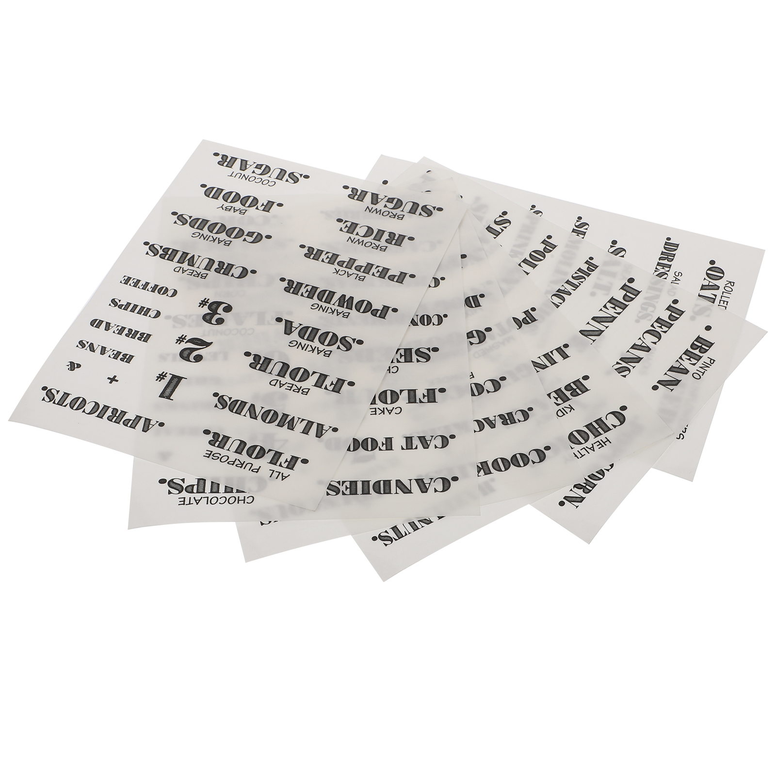 6pcs 132 Transparent Waterproof Kitchen Stickers Food Labels Mark Stickers