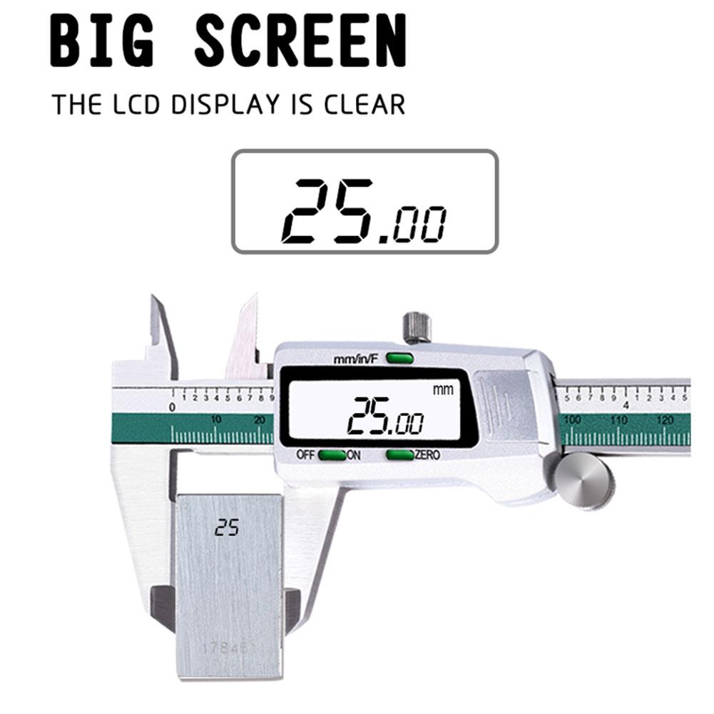 Upgraded ET50 Stainless Steel Accurate Vernier Caliper with Fraction Digital Display Digital Caliper 6 Inch 150mm Measuring Tool