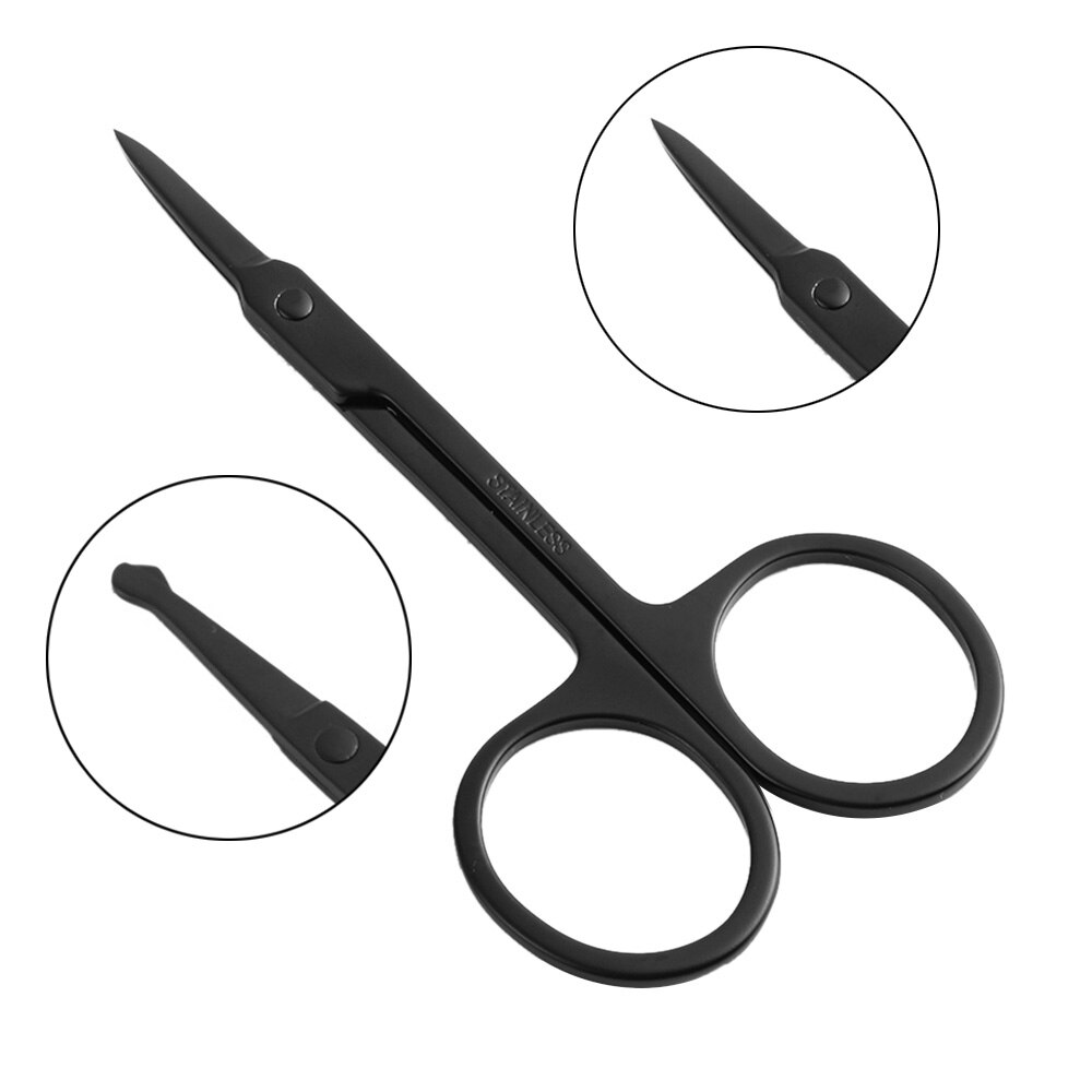 Tijeras de maquillaje de punta redonda de acero inoxidable, utensilio para recortar el pelo de las cejas, cuidado Personal, novedad, 1 ud.