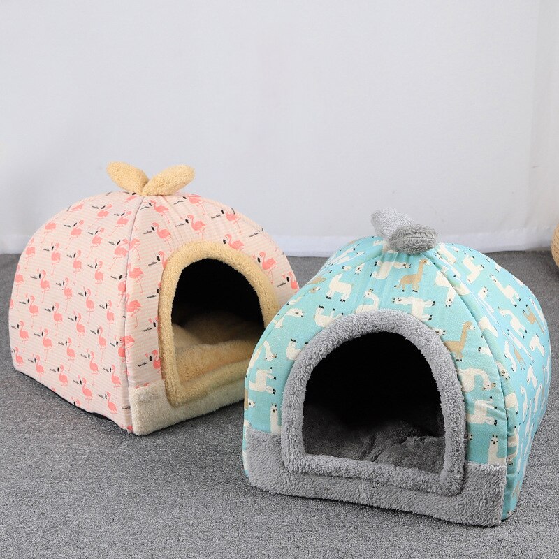 Closed Dog Beds for Small Dogs Accessoires Dual Use Plush Bed Cushions Queen Puppy Accessories So Pets Coop for Dog Flannel