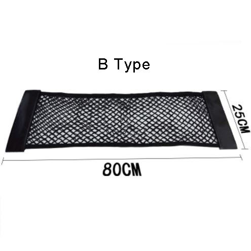 Klittenband sedan kofferbak organizer achterbank rugleuning bagagenet flexibele nylon auto opbergruimte muursticker tas auto accessoires: 80 x 25 b -type