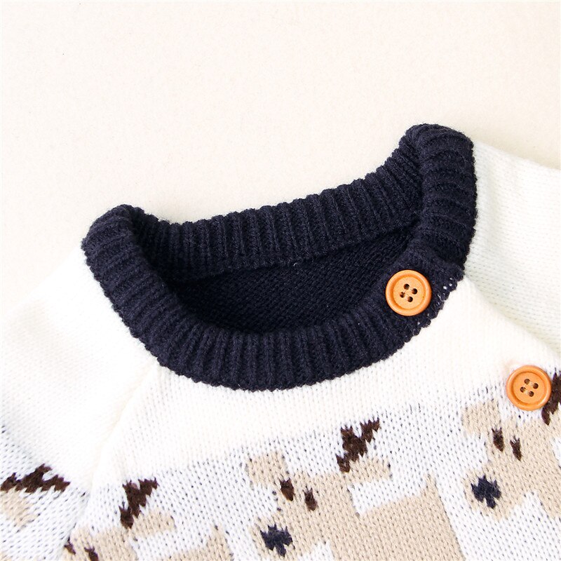 Kerst Kinderen Baby Jongens Meisjes Trui Ronde Hals Lange Mouw Losse Trui Met Elanden Patroon Voor Herfst En Winter warm