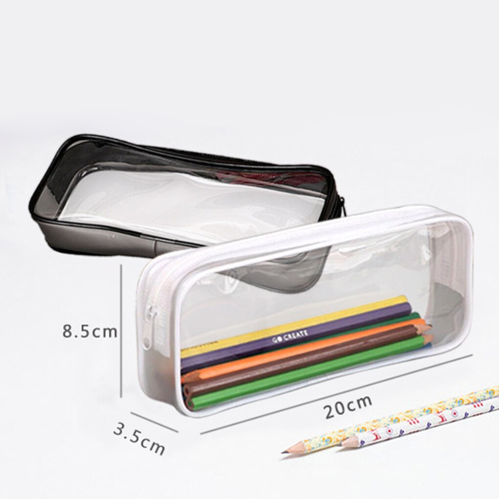 Transparent PVC Pencil Case Clear Stationery Bags Small Storage Bag Makeup Pouch School Supplies Storage Student Pen Bag
