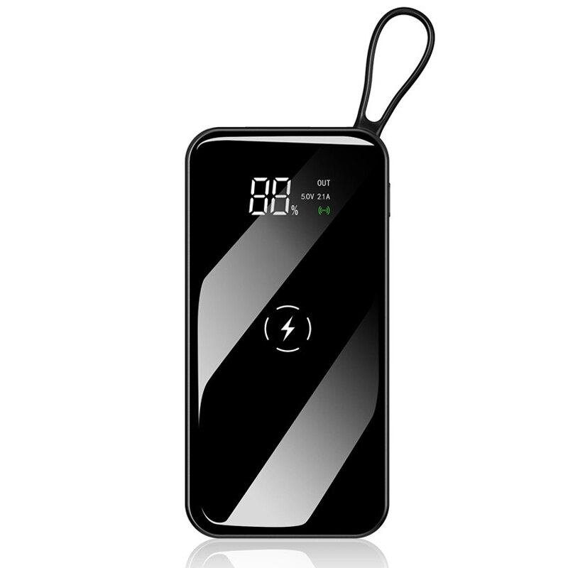 QI Wireless Power Bank 30000 MAh Large Capacity External Battery Portable Mobile Phone USB Powerbank LCD Digital Display Charger: Default Title