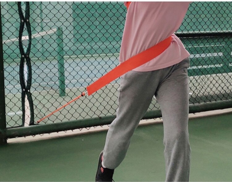 Outil d'entraînement de Tennis Portable Base outil d'entraînement auto-étude corde élastique Tennis ceinture pivotante accessoires de Tennis: Orange