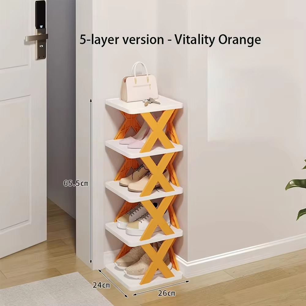 Zusammenklappbare Schuhregale, multifunktionale Aufbewahrung, Haushaltsregal, spart Höhle Familienraum, abnehmbarer, mehrschichtiger, einfacher Schuhregalschrank: lila farbe