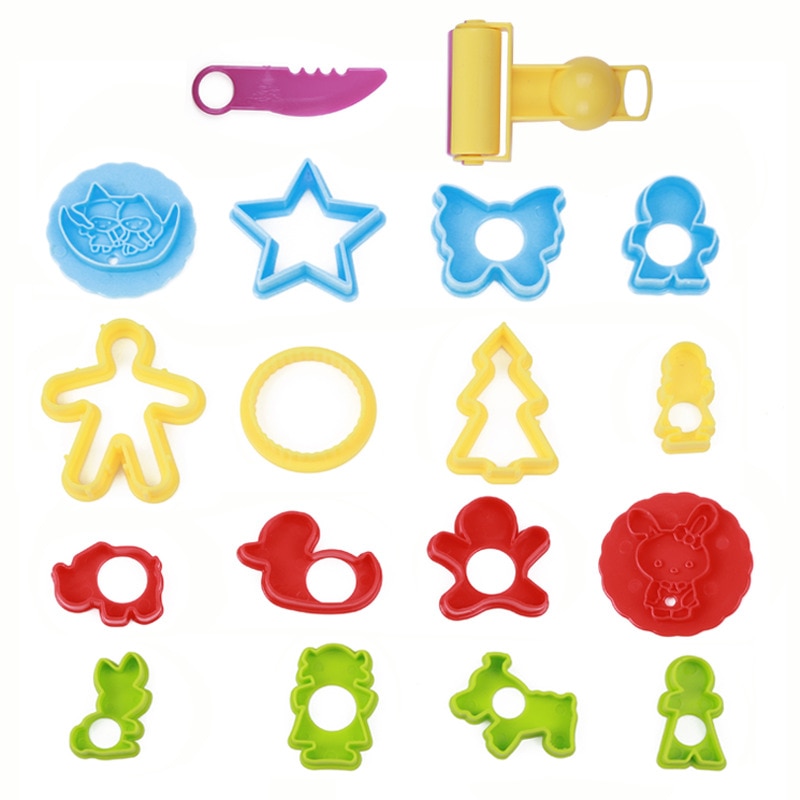 Zachte klei vormpers gereedschap kleur klei multifunctioneel vormmodel gereedschap kinderen kleuter handgereedschap materiaal 18 stuks