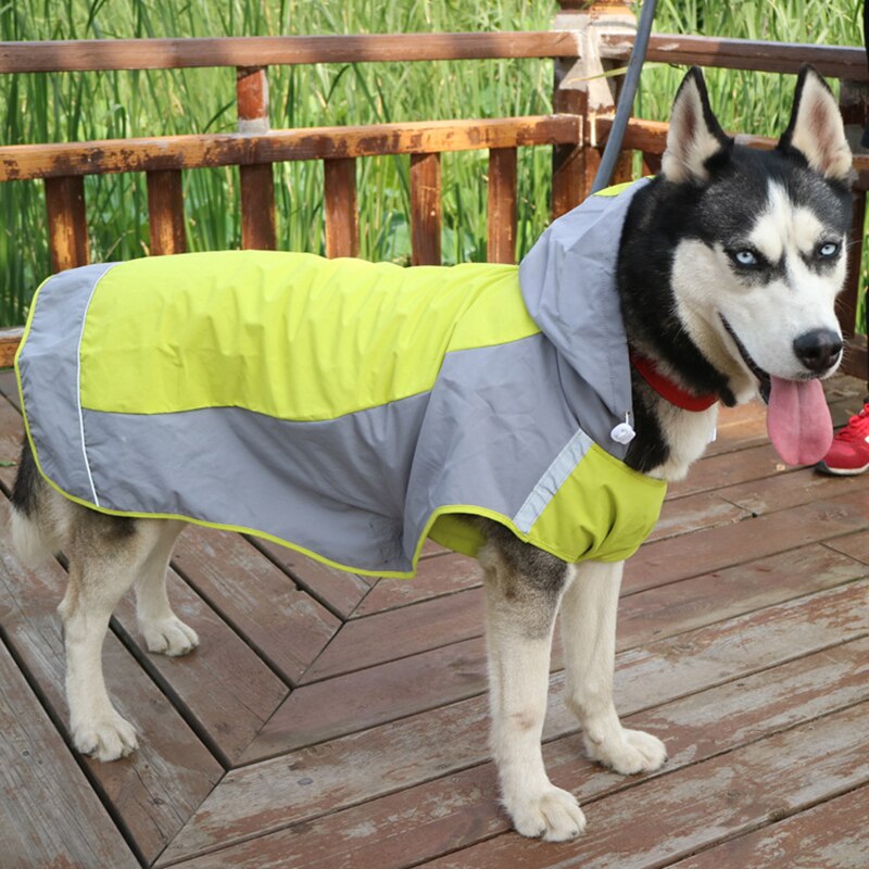 SHUANGMAO Pet Dog RainCoat Waterproof Reflective Dog Clothes Jumpsuit Rain Coat for Husky Dogs Labrador Golden Retriever Jacket