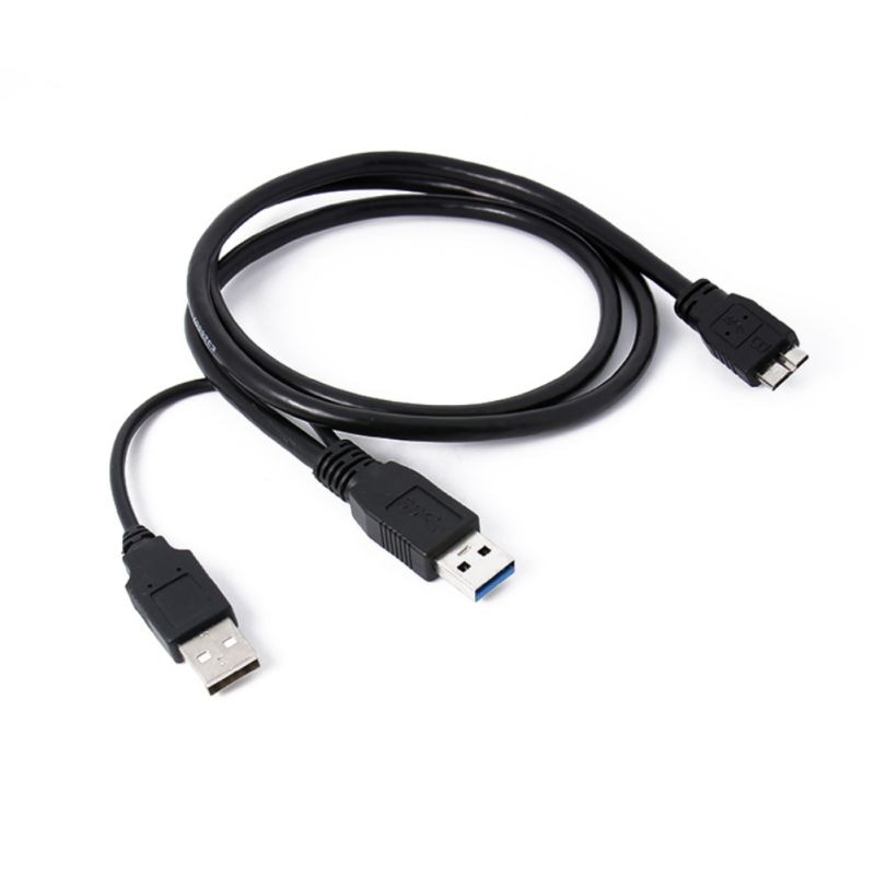 USB 3.0 Data Kabel Y Vorm Dual Connectors Lijn Met USB Netsnoer Voor Draagbare Harde schijf