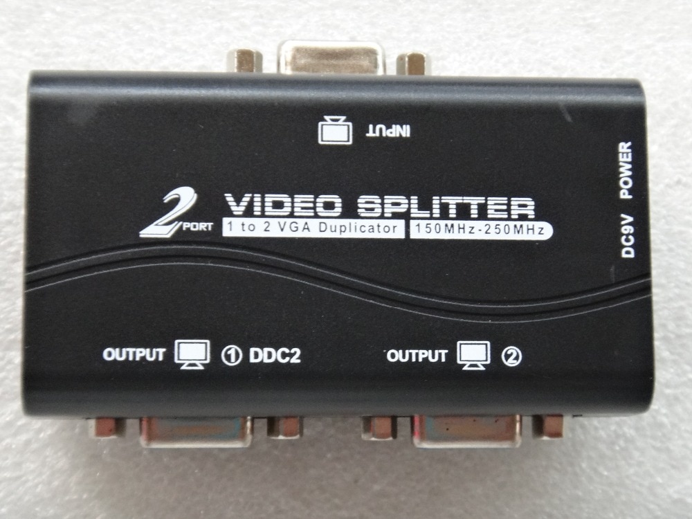 Jaar 1 Naar 2 Poorten Vga Video Splitter Duplicator 1-In-2-Out 250 Mhz Apparaat cascadedable Laarzen Video Signalen 65 M 1920*1440