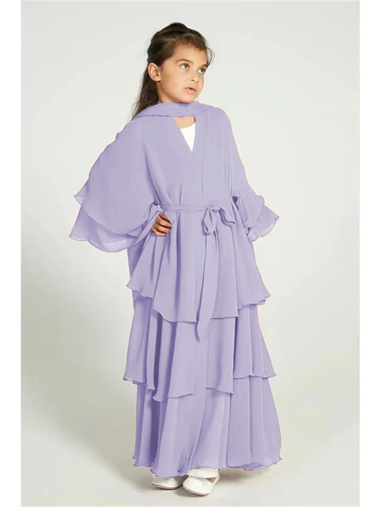 Ramadan Niqab Khimar Chiffon freundlicher Muslim Abaya Dubai Truthahn Islam Kleid Gebets kleidung für Frauen Kebaya Kleid Femme Musulmane: XL / Mehrfarben