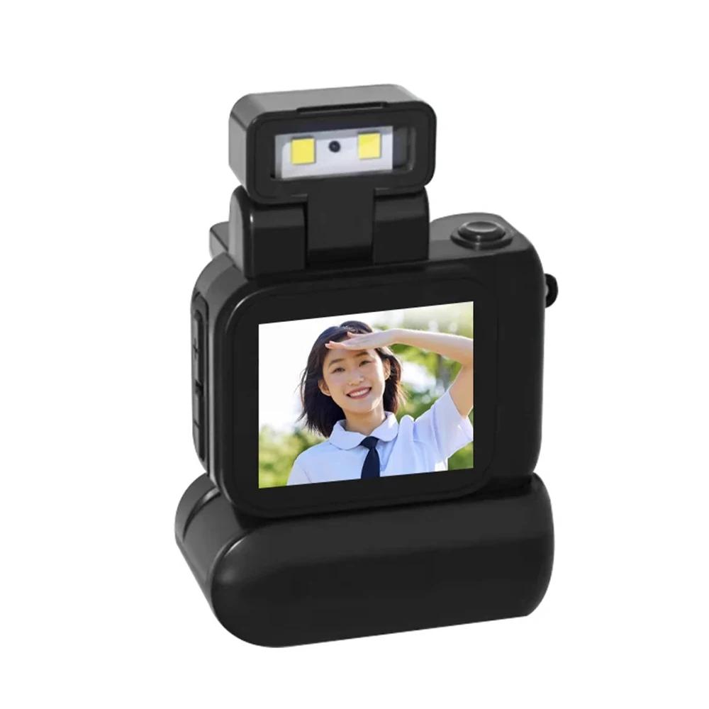 Mini-monoreflexkamera i cmos-stil med blixtlampa och batteridocka, bärbar videoinspelare  dv 1080p med lcd-skärm: Grå / Bunt 6