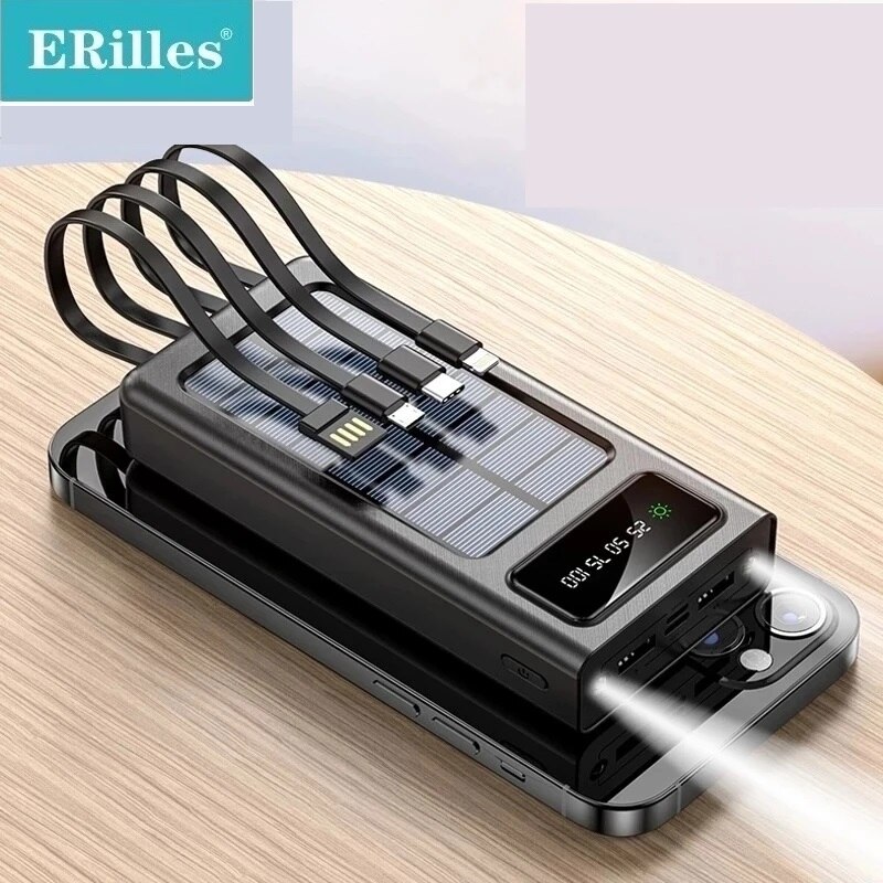 80000 mah solar-powerbank mit hoher kapazität zum laden von smartphones, externer akku, schnellladegerät für xiaomi, iphone und samsung