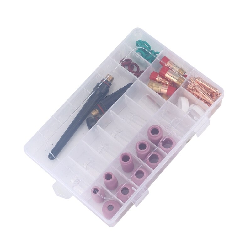 68PCS TIG Welding Torch Stubby Gas Lens Glass Cup Kit For WP-9 WP17 WP18 WP26 Welding Torch Kit Welding Torch Tig