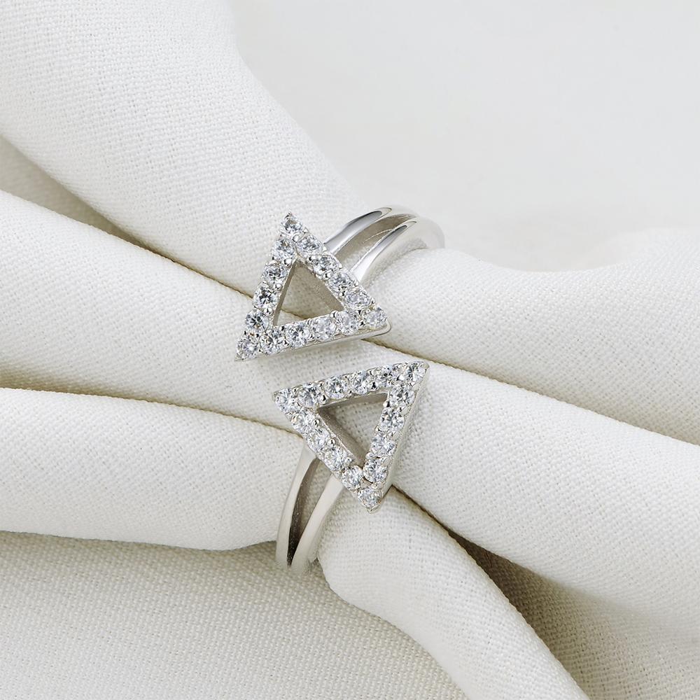 Newshe 925 Sterling Silver Unique Wedding Ring Engagement Band For Women 0.45 Ct AAA CZ Classic Jewelry NR5016
