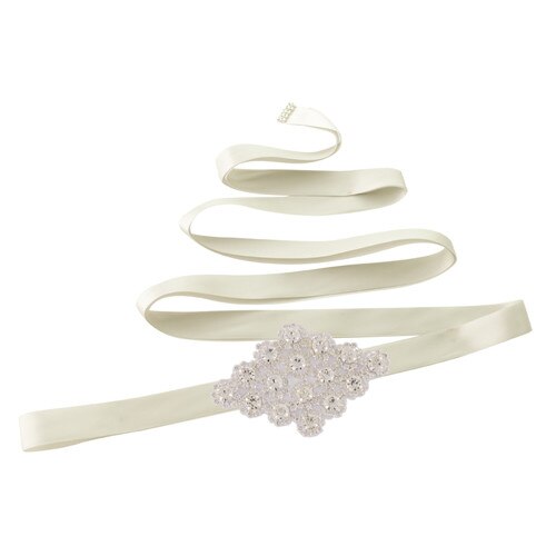 Trixy  s10 diamanten riemen bruidsriem strass riem sjerpen trouwjurk riem avondjurk riem chique riem voor vrouwen huwelijk: Zilvergrijs