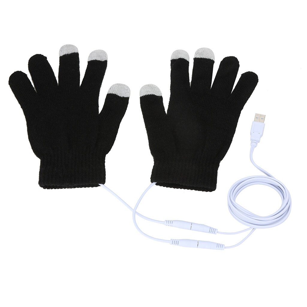 Men Women USB Heating Gloves Warm Hand Constant Temperature Portable Soft Wearable Winter Touch Screen Smart Phone gloves: Default Title