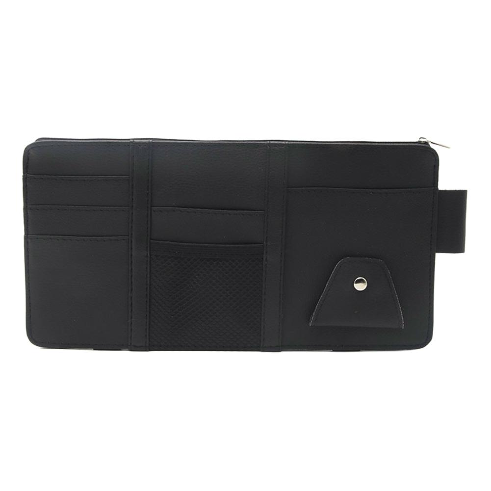 Organizzatore per visiera parasole per auto Multi-tasca Accessori interni auto Organizzatore tascabile Custodia per documenti per auto Portapenne: nero