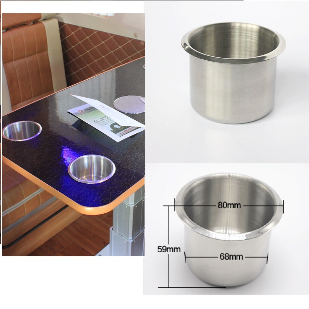 Portavasos Universal de acero inoxidable para barcos, RVs, campistas, caravanas, sofás, mesa de juego