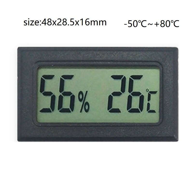 Mini Thermometer Hygrometer Gauge Indicator Automatic Electronic Temperature Humidity Monitor Weather Station Alarm Clock Indoor: Celsius  black