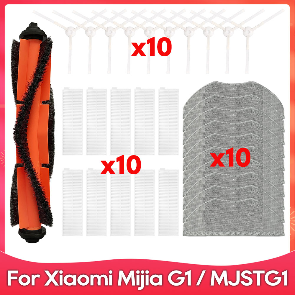 Compatible con Xiaomi Mi Robot aspirador Mop Essential G1/MJSTG1/SKV4136GL) pieza accesorio de fregona con filtro de Cepillo Lateral principal: Rosa