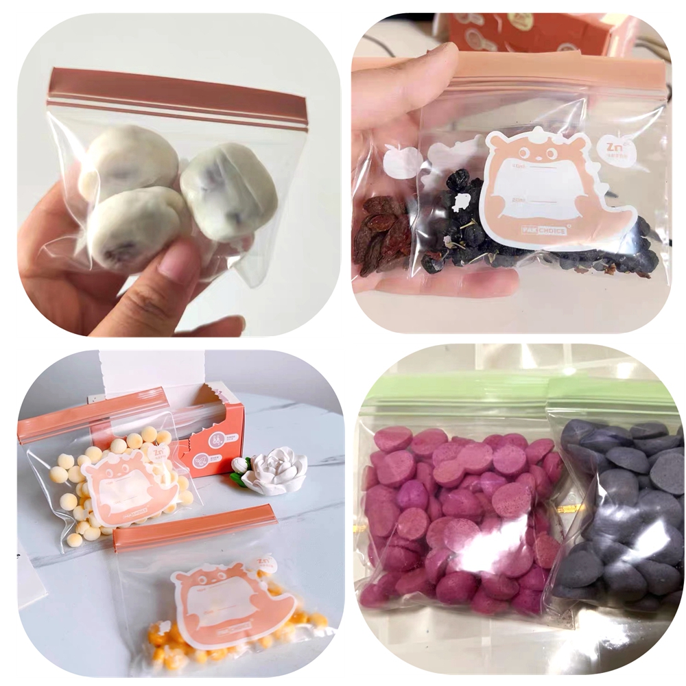 Sacs de conservation transparents pour collations et sandwich, 2 paquets, avec fermeture éclair, Mini sac de conservation des aliments moyens, congélateur, Camping, cuisine, sac de conservation des aliments frais