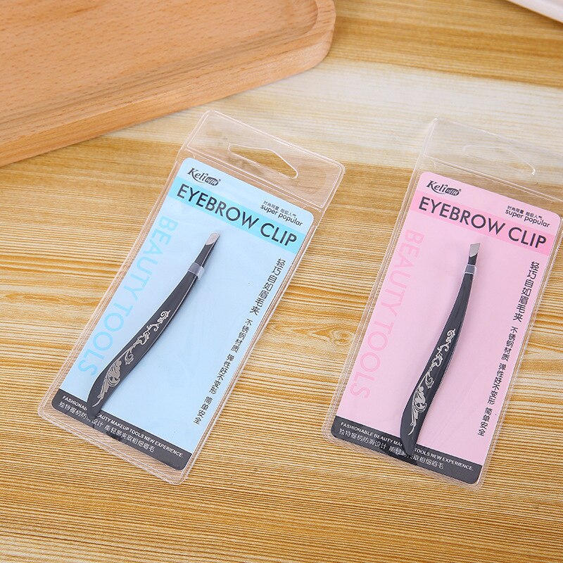 Pinzas para cejas de acero inoxidable, eliminador de vello Facial oblicuo, rizador de pestañas, herramientas de maquillaje de belleza TSLM1: Default Title